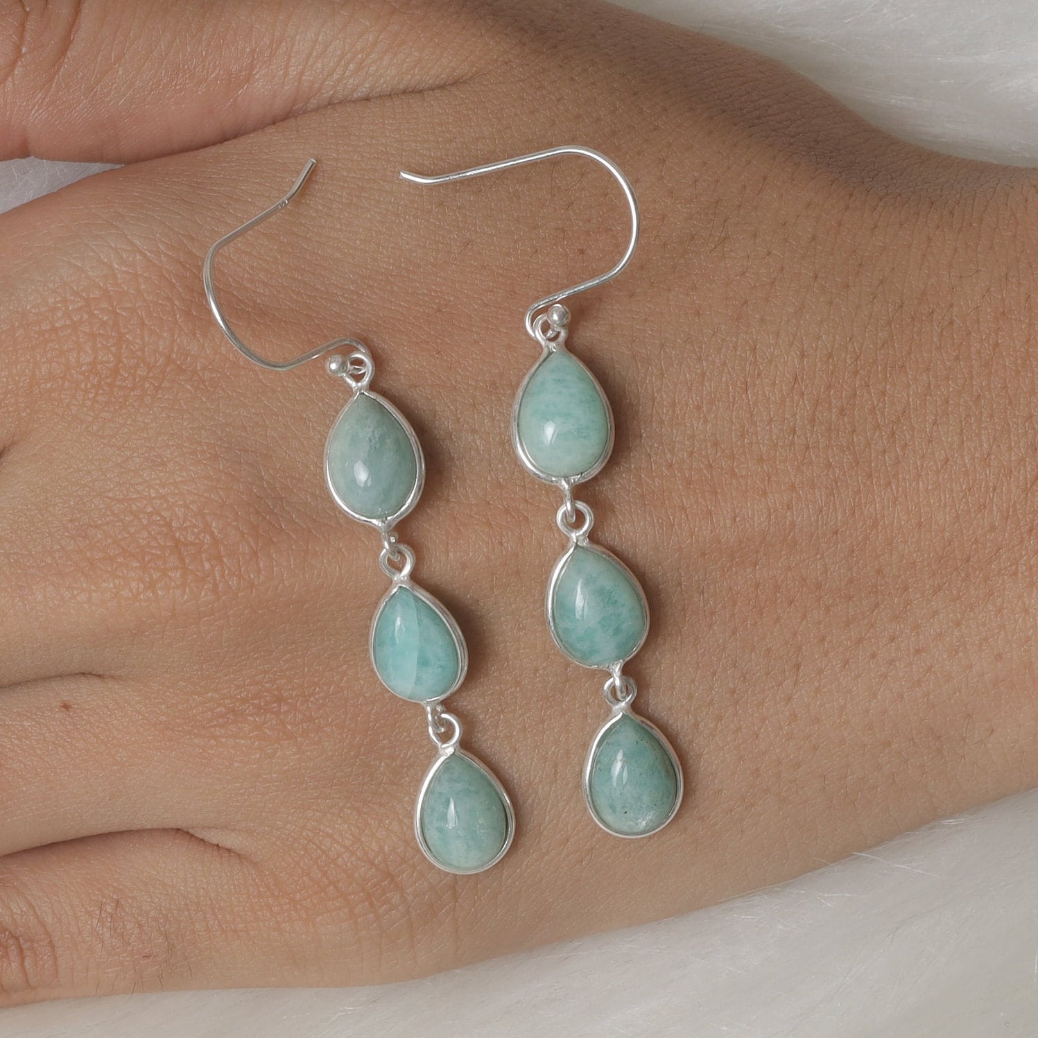 Amazonite Sterling Silver Earrings