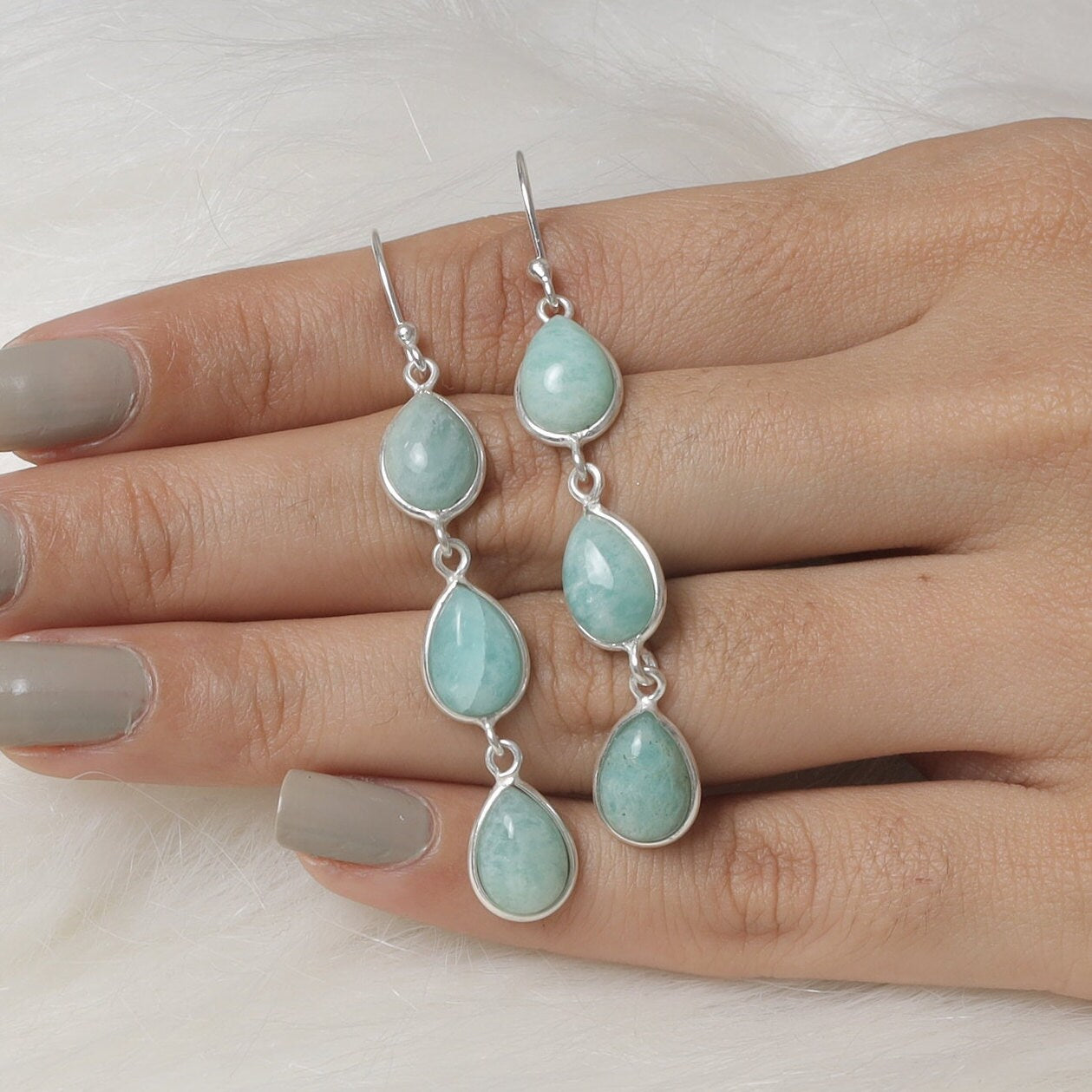 Amazonite Sterling Silver Earrings