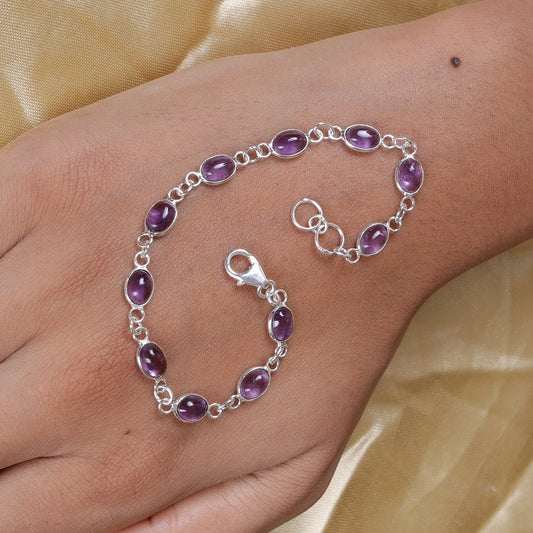 Amethyst Sterling Silver Bracelet