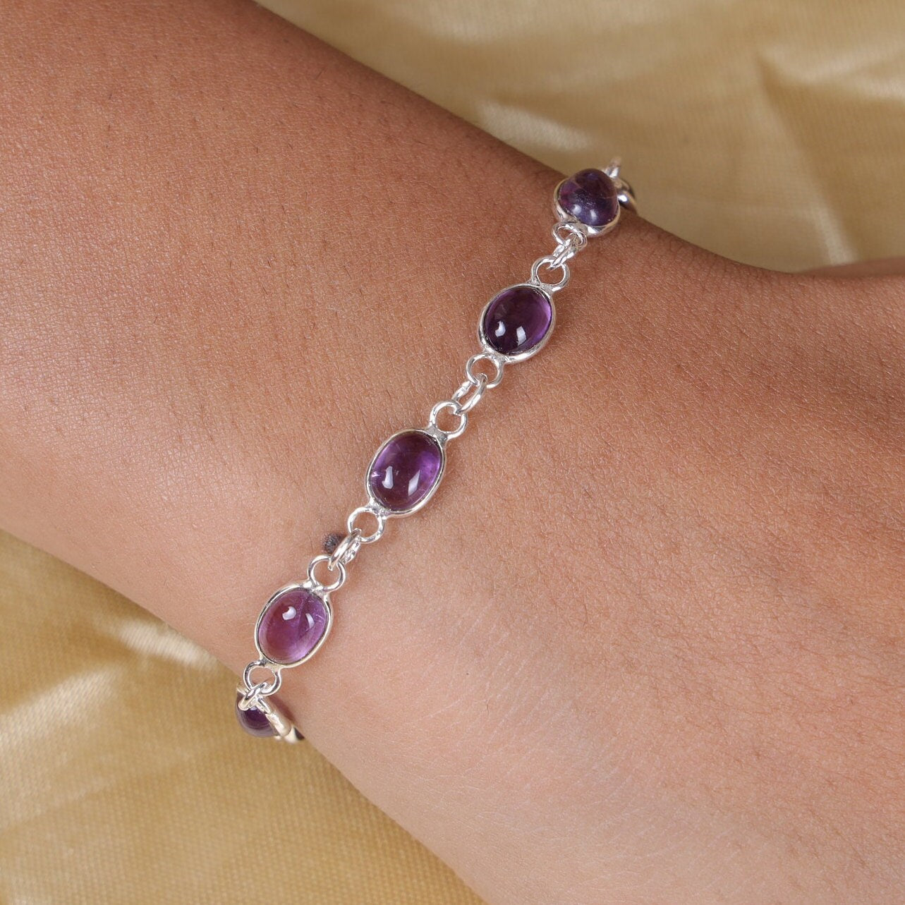 Amethyst Sterling Silver Bracelet