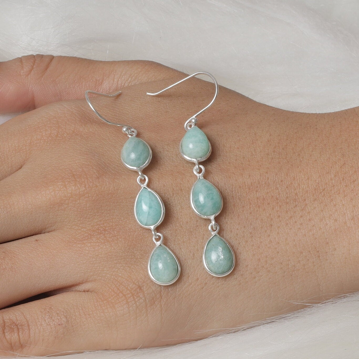 Amazonite Sterling Silver Earrings