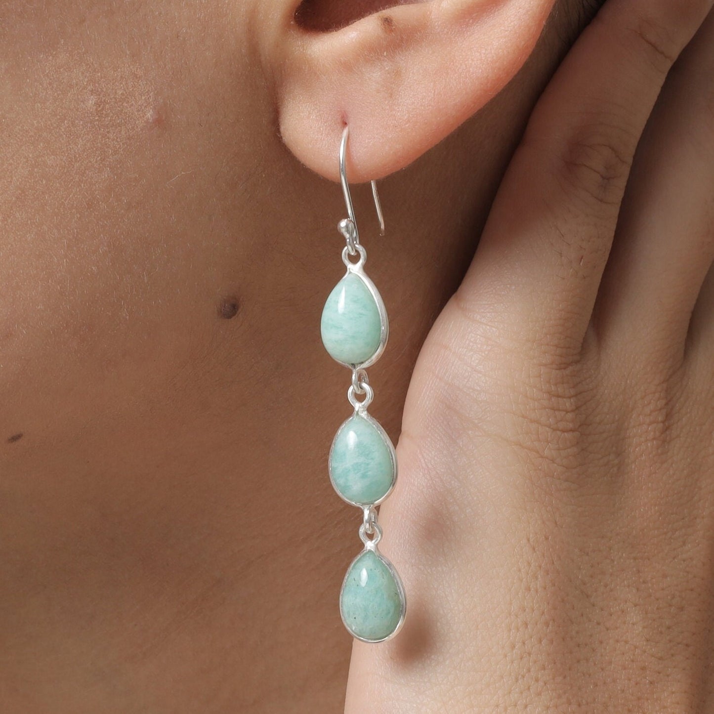 Amazonite Sterling Silver Earrings