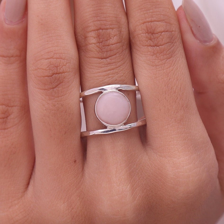 Pink Opal Sterling Silver Ring