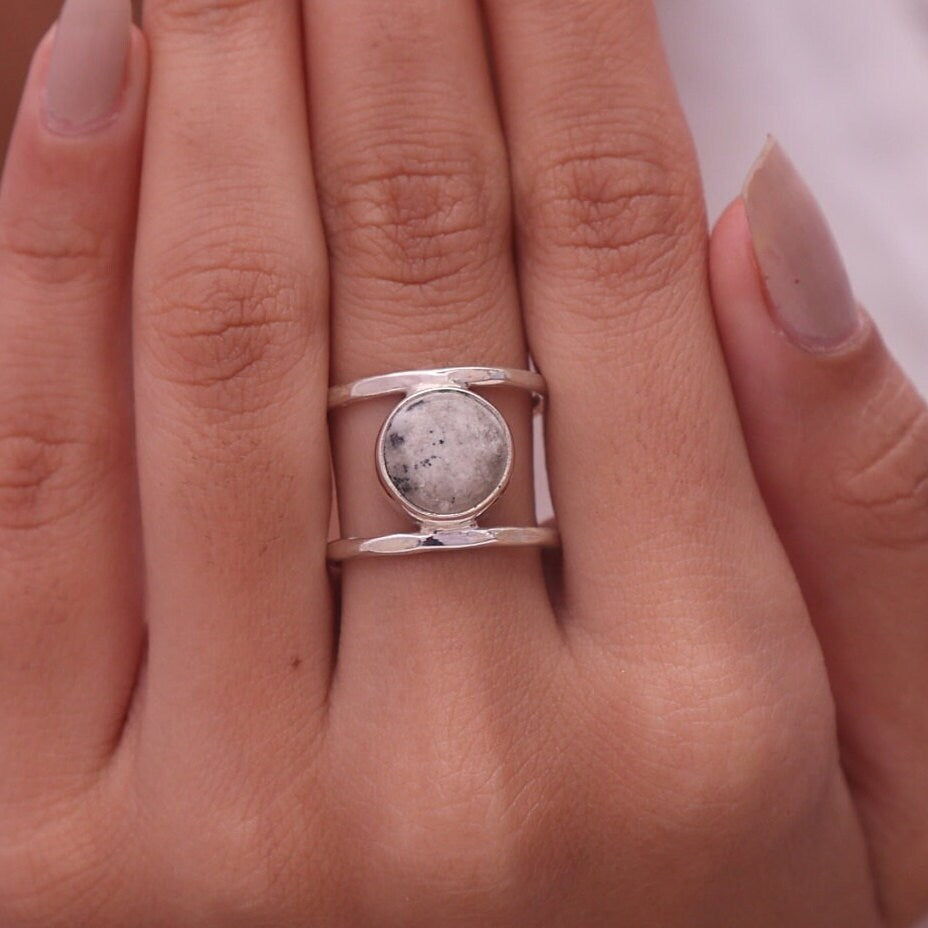 Dendrite Opal Sterling Silver Ring