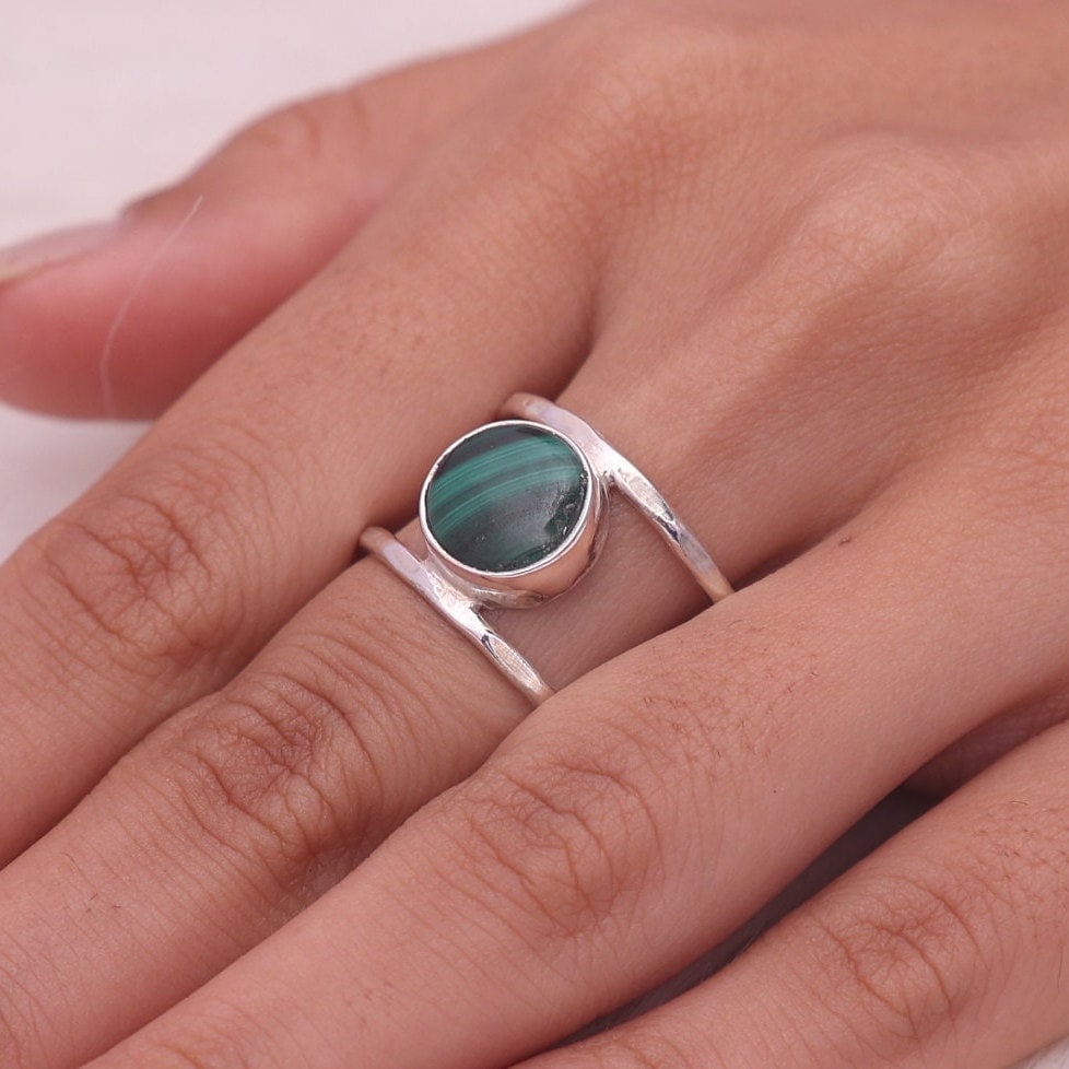 Malachite Sterling Silver Ring