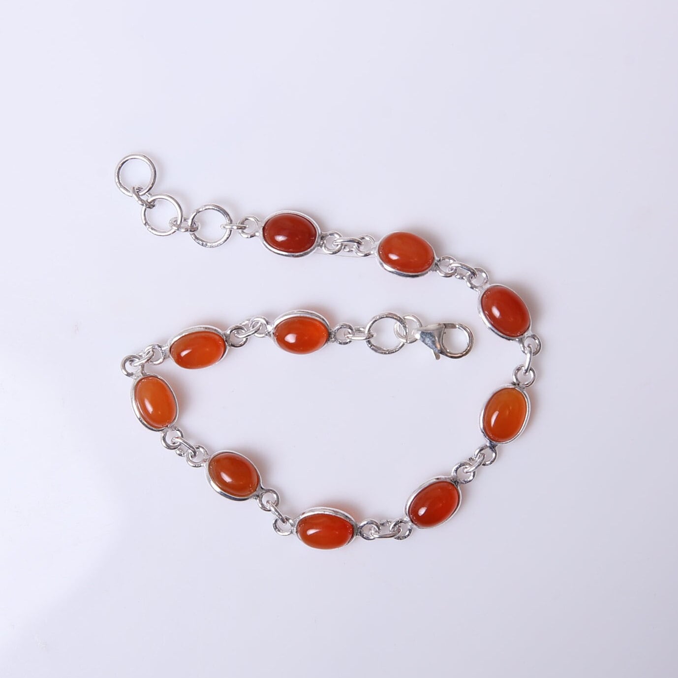 Carnelian Sterling Silver Bracelet