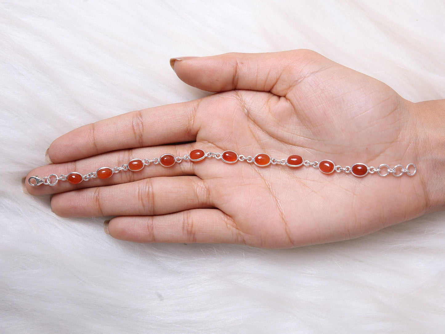 Carnelian Sterling Silver Bracelet