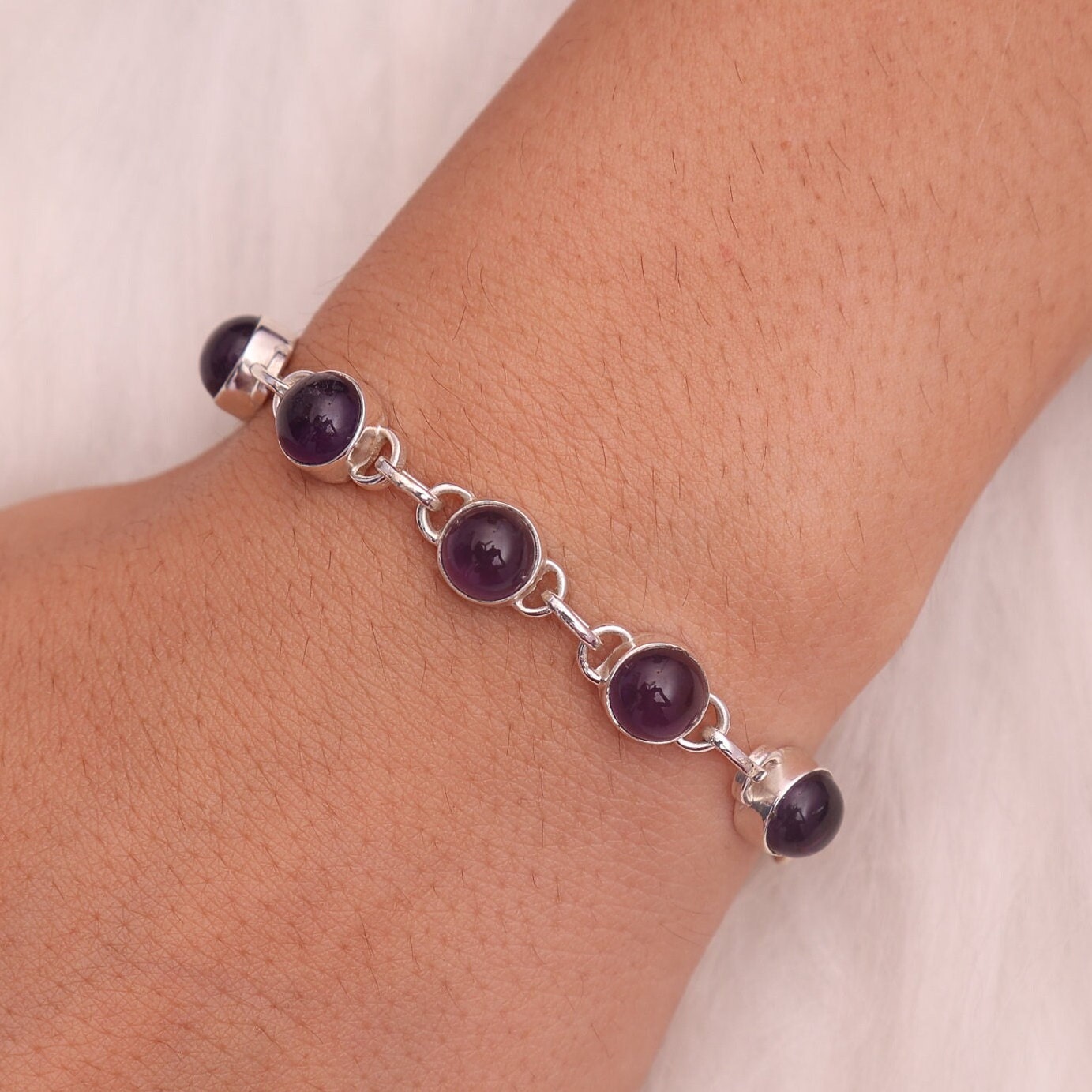 Amethyst Sterling Silver Bracelet