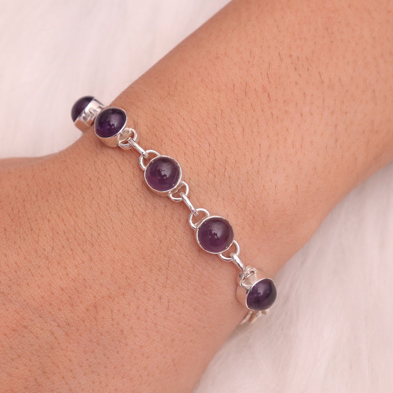 Amethyst Sterling Silver Bracelet