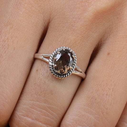 Smoky Topaz Sterling Silver Ring