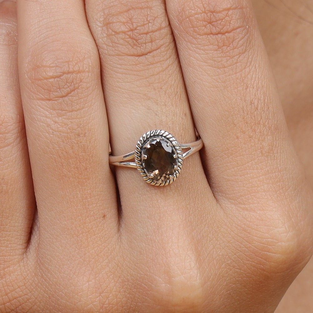 Smoky Topaz Sterling Silver Ring