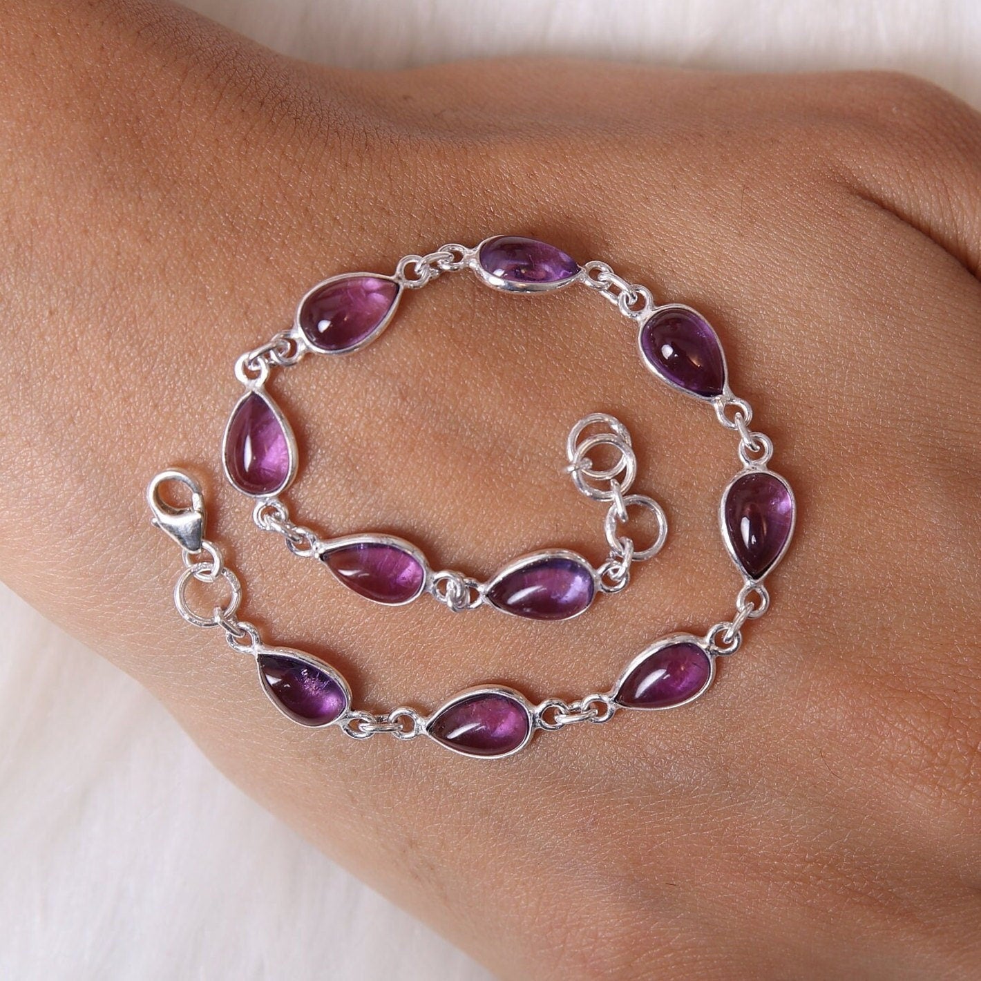 Amethyst Sterling Silver Bracelet