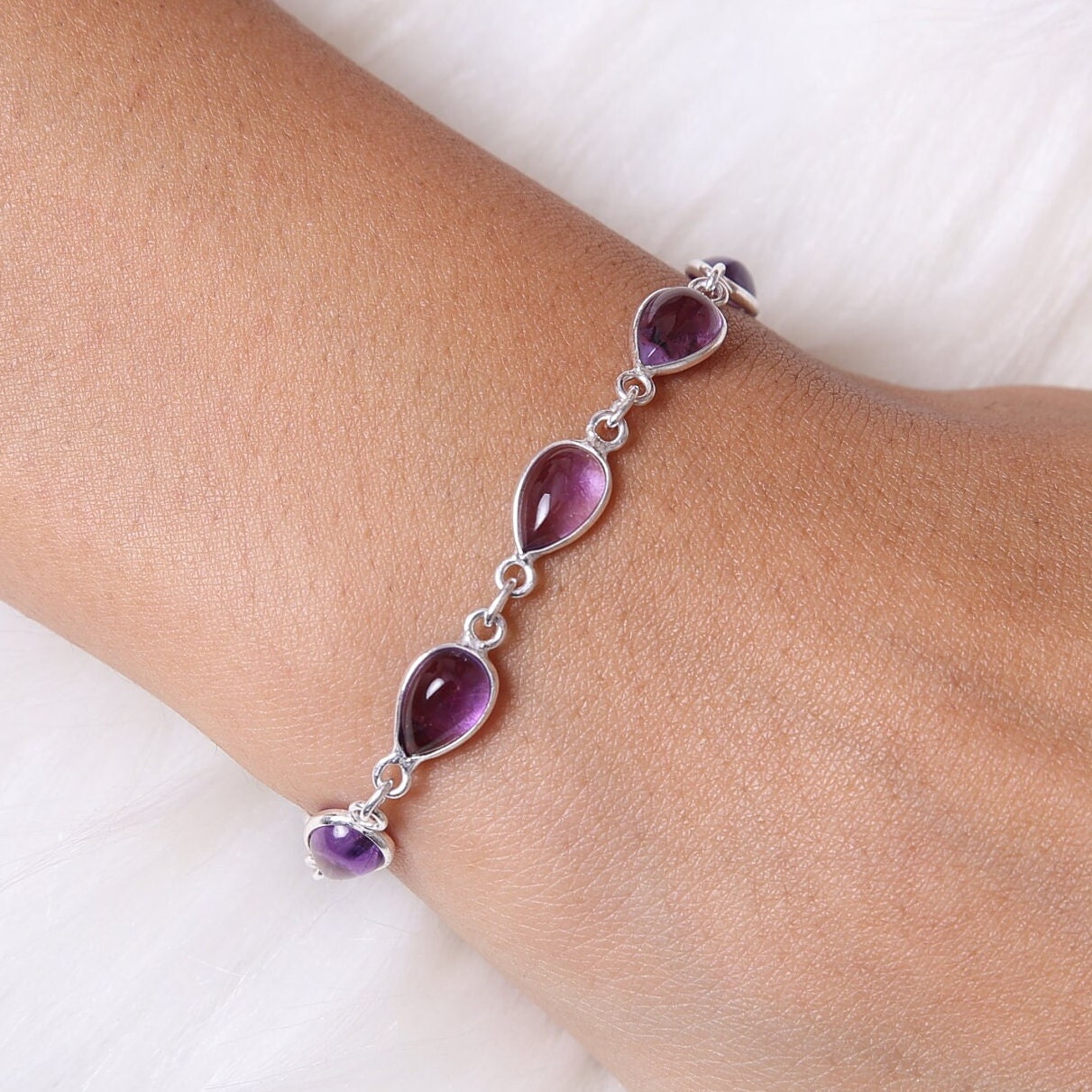 Amethyst Sterling Silver Bracelet