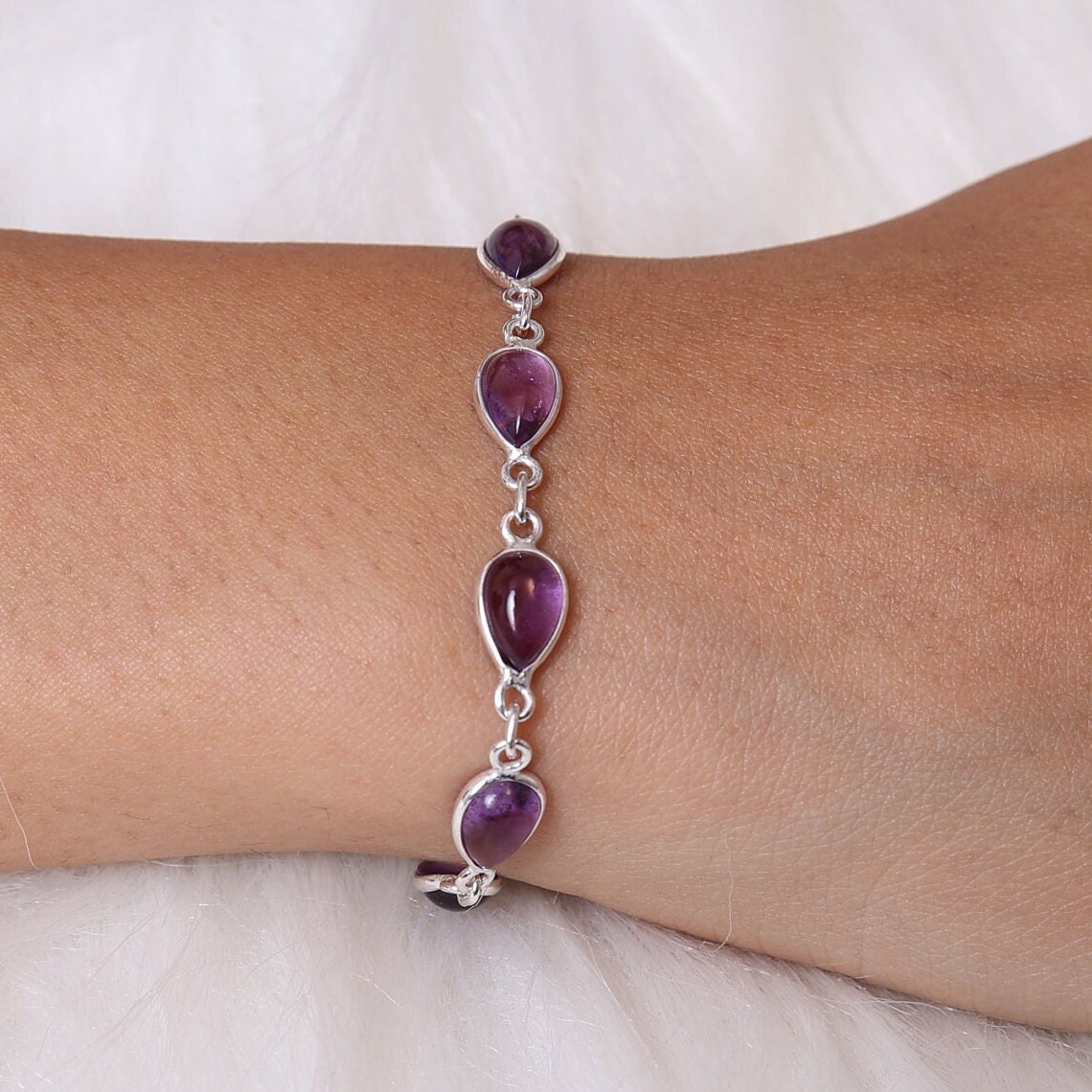 Amethyst Sterling Silver Bracelet