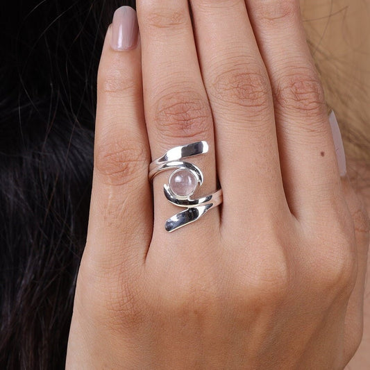 Rose Quartz Sterling Silver Ring