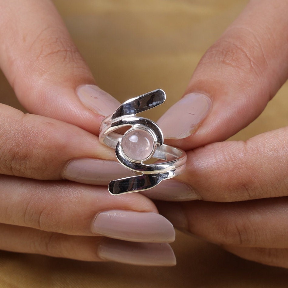 Rose Quartz Sterling Silver Ring