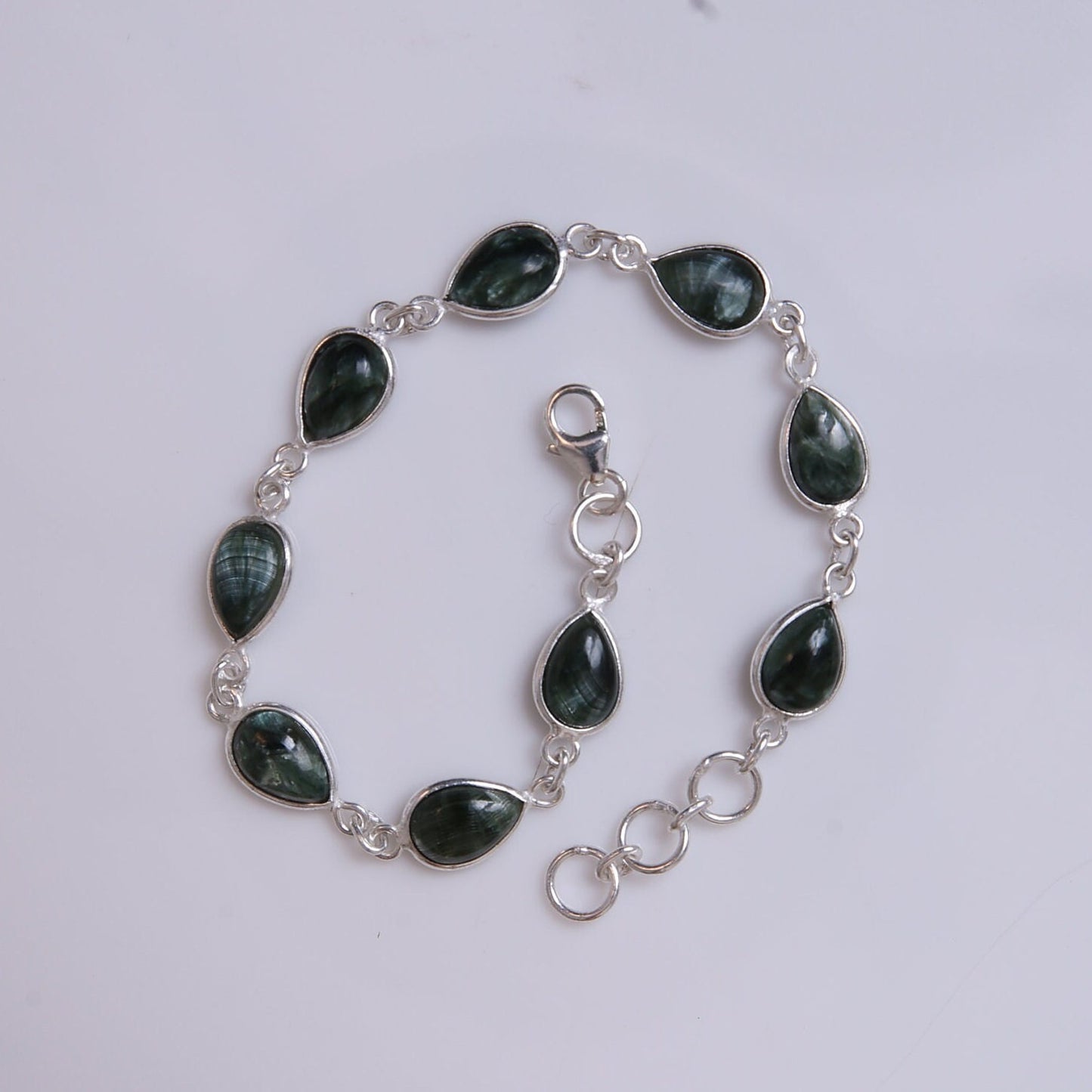 Seraphinite Sterling Silver Bracelet