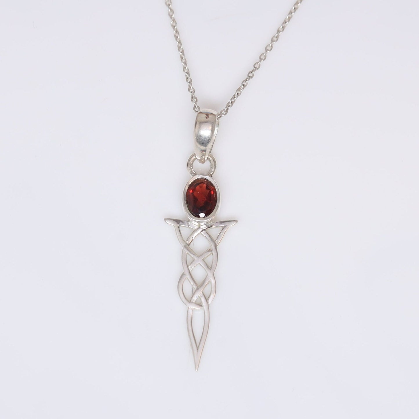 Garnet Sterling Silver Pendant