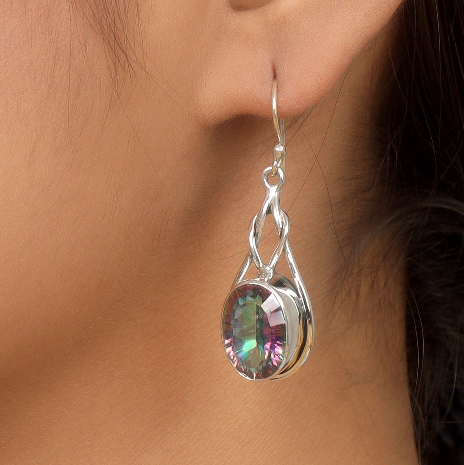 Mystic Topaz Sterling Silver Earrings