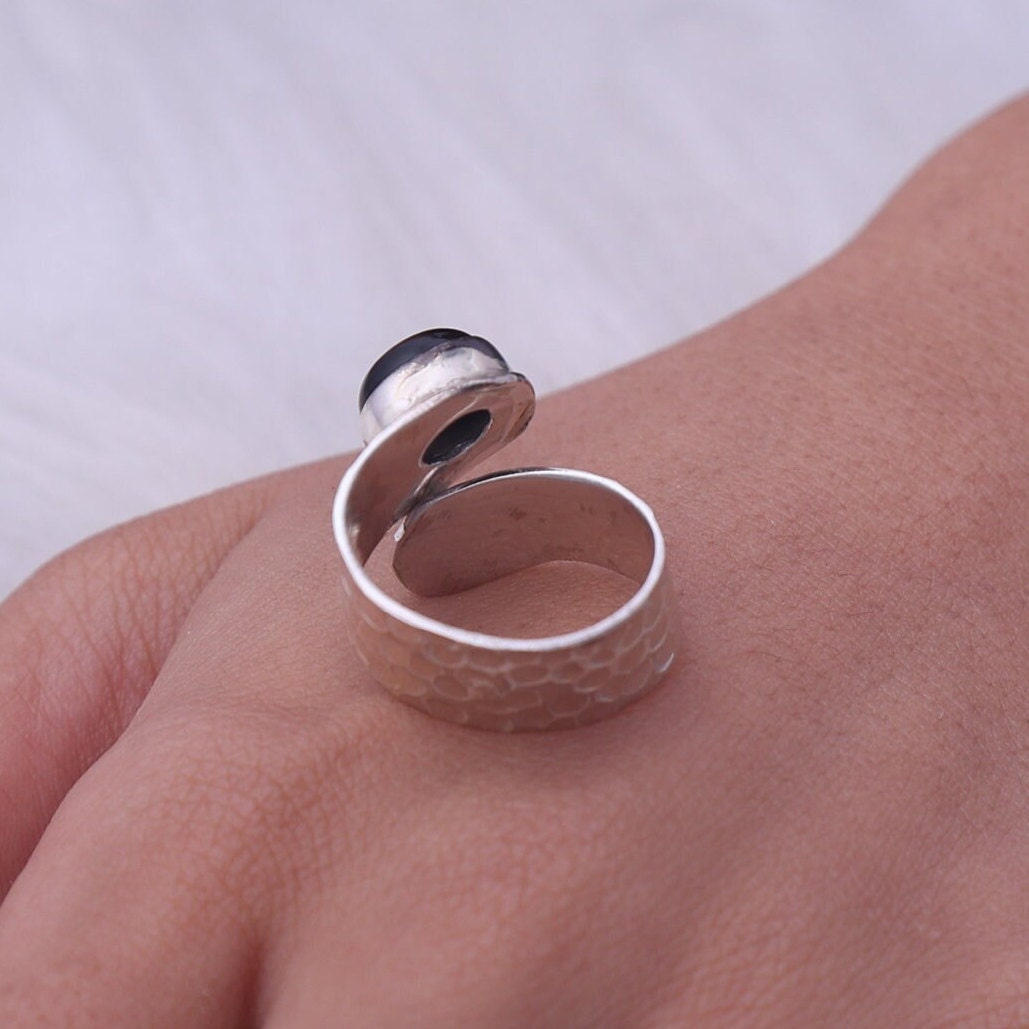 Black Onyx Ring Sterling Silver Ring