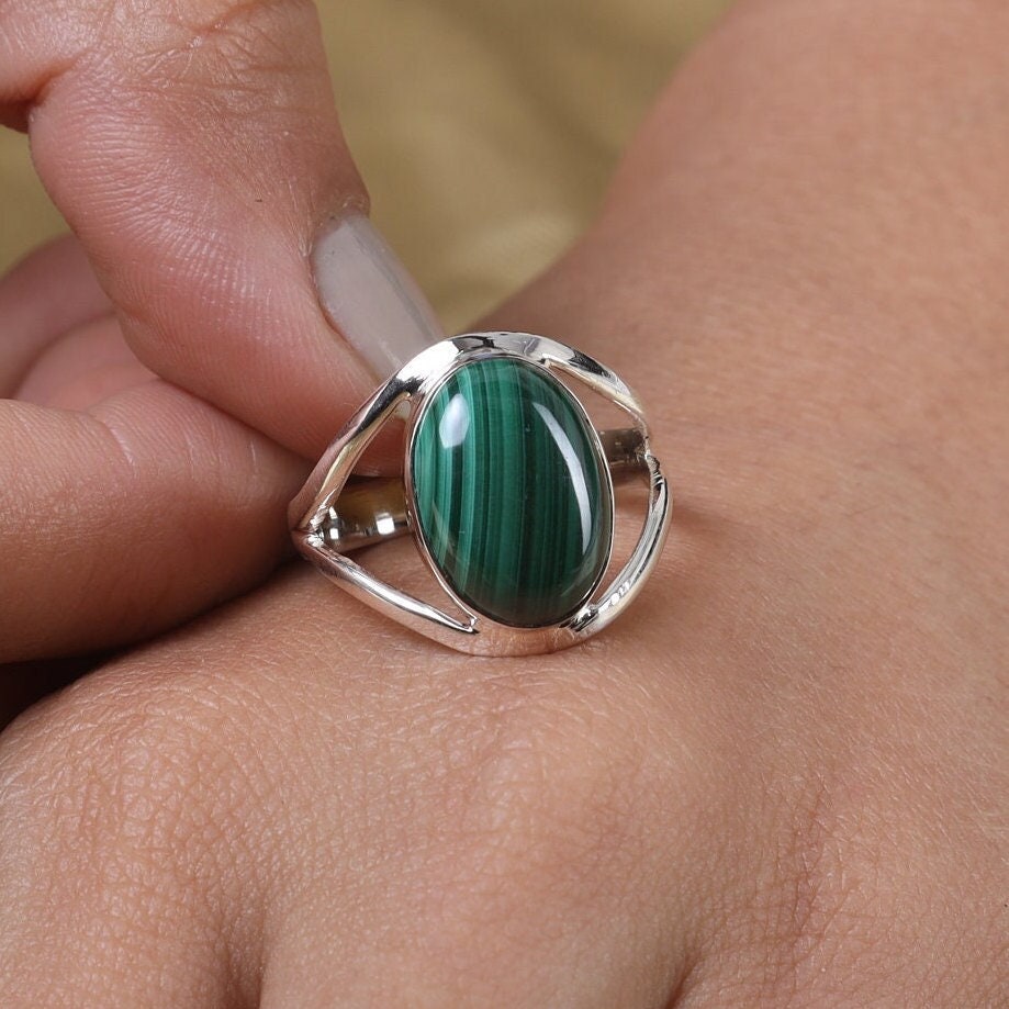 Malachite Sterling Silver Ring