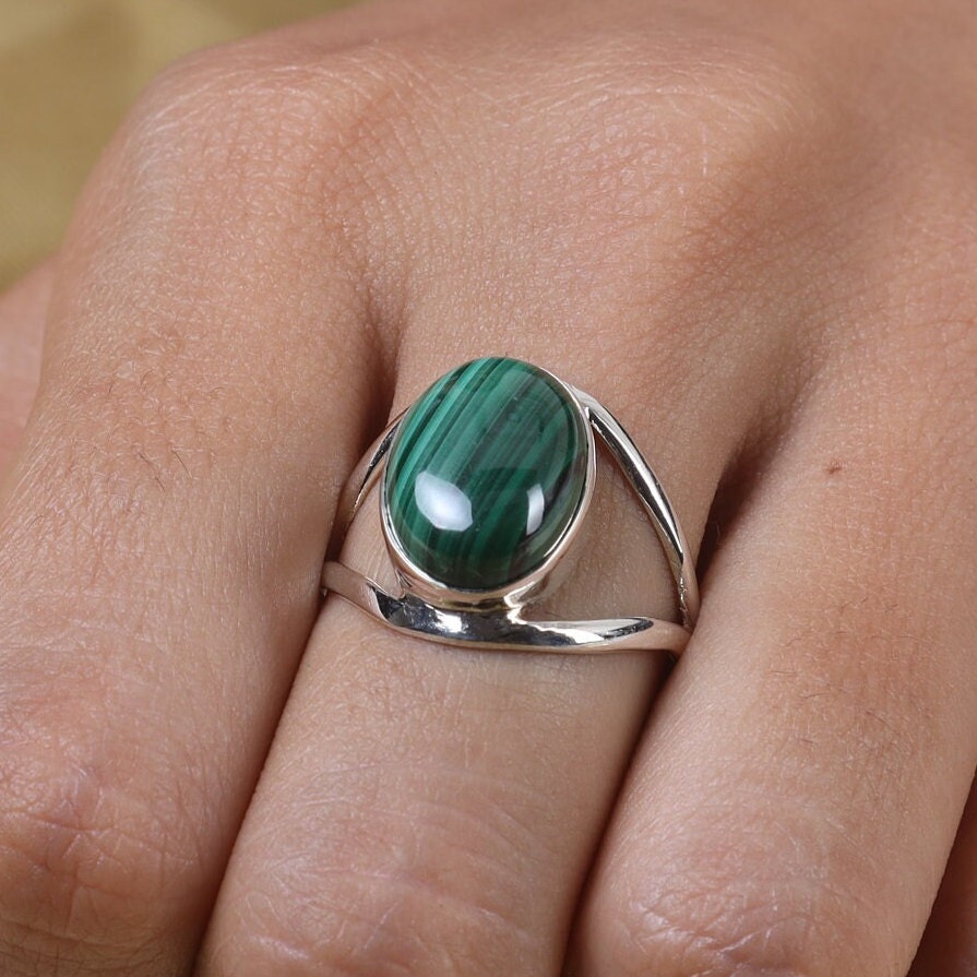 Malachite Sterling Silver Ring