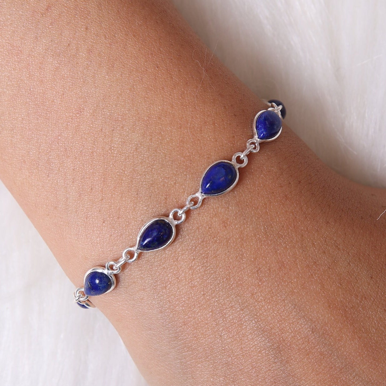 Lapis Lazuli Sterling Silver Bracelet