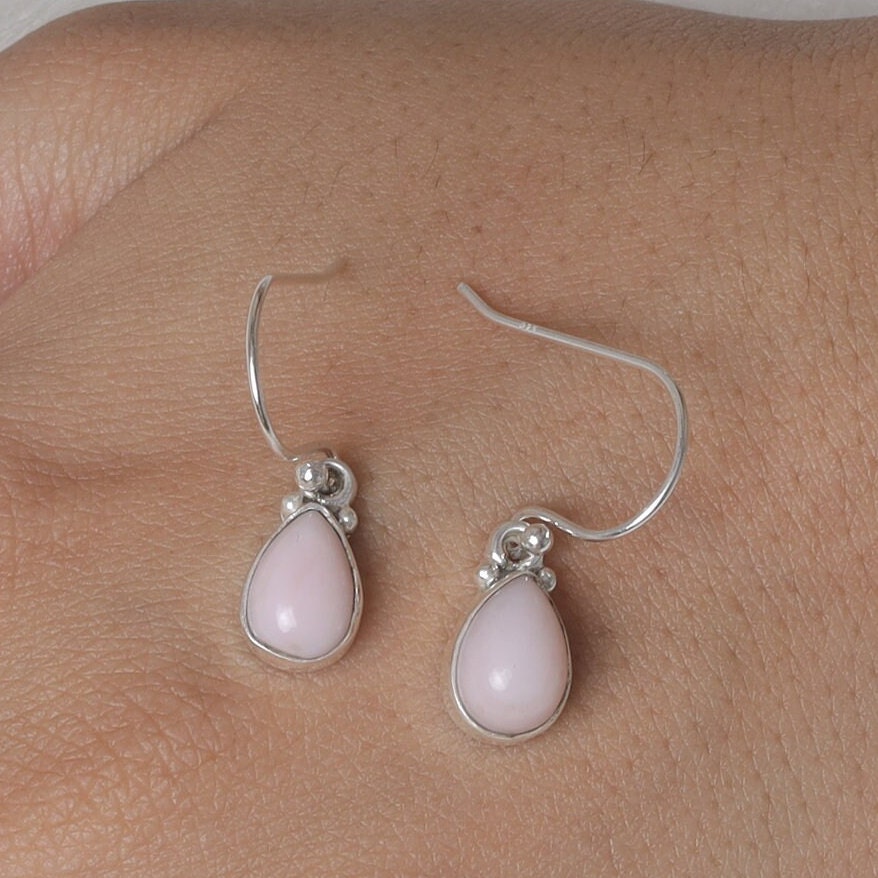 Pink Opal Sterling Silver Earrings