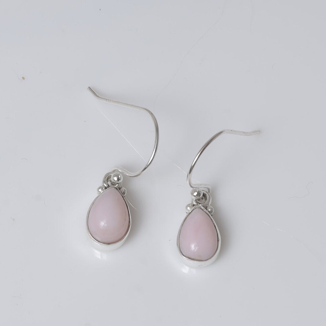 Pink Opal Sterling Silver Earrings