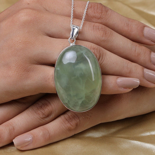 Prehnite Sterling Silver Pendant