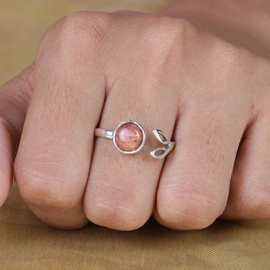 Sunstone Sterling Silver Ring