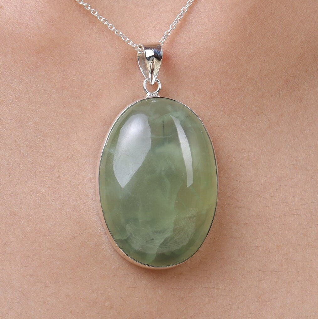 Prehnite Sterling Silver Pendant