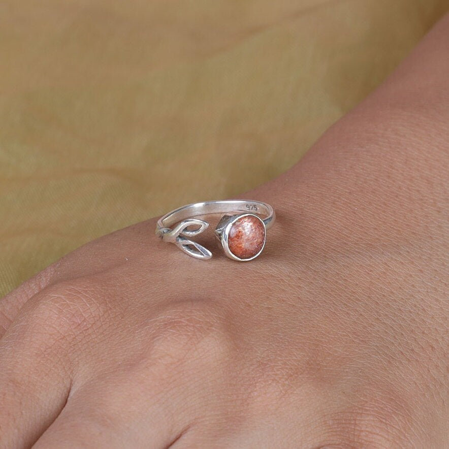 Sunstone Sterling Silver Ring