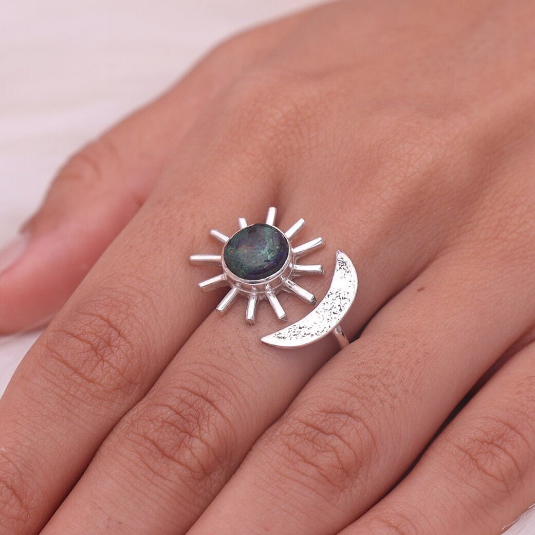 Azurite Malachite 925 Sterling Silver Ring