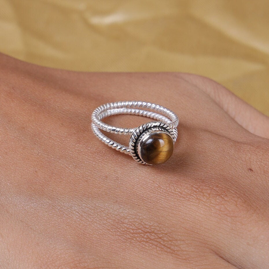 Tiger Eye Sterling Silver Ring