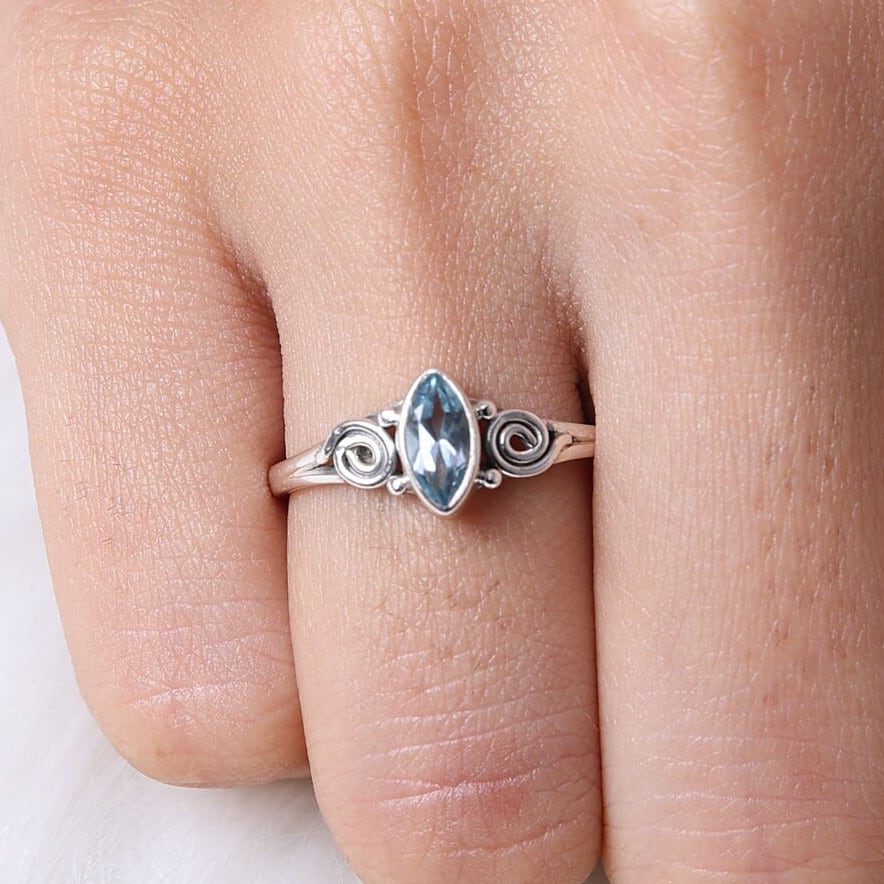 Blue Topaz 925 Sterling Silver Ring