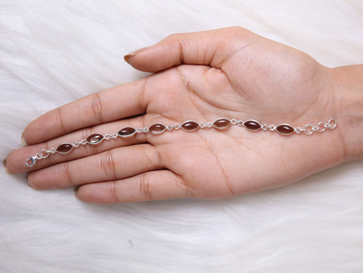 Smoky Quartz Sterling Silver Bracelet