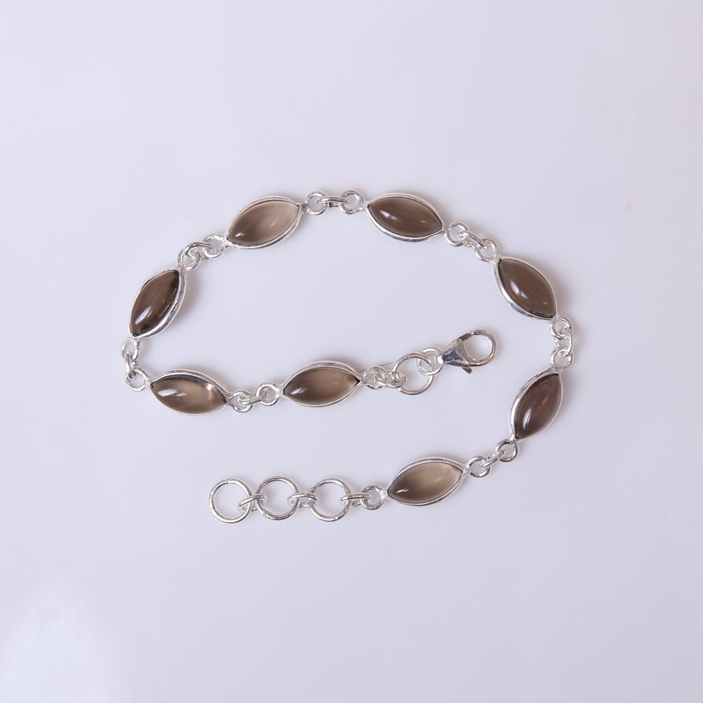 Smoky Quartz Sterling Silver Bracelet