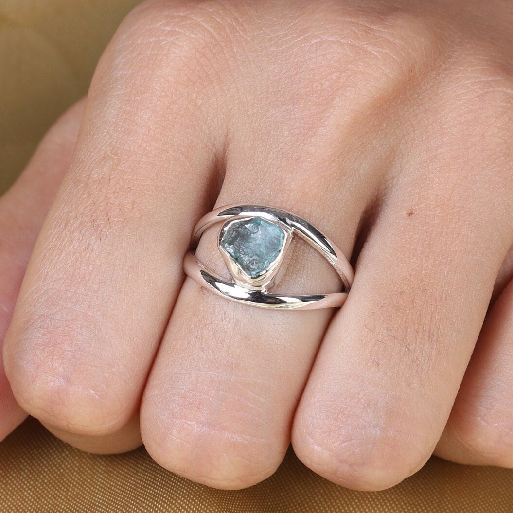 Aquamarine Sterling Silver Ring