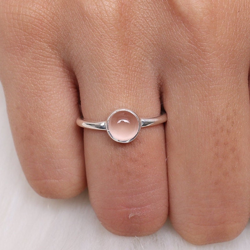 Rose Quartz Sterling Silver Ring