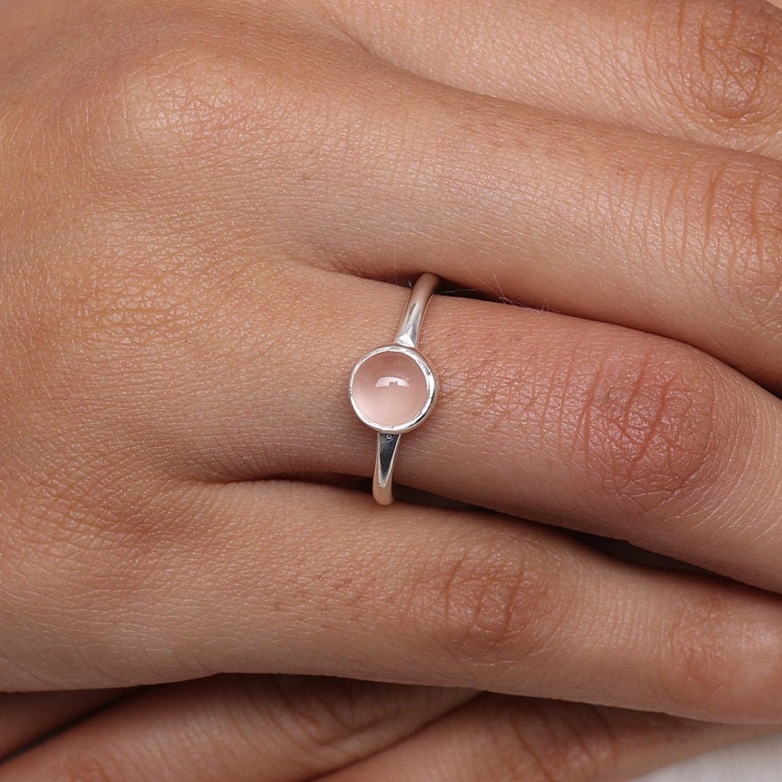 Rose Quartz Sterling Silver Ring