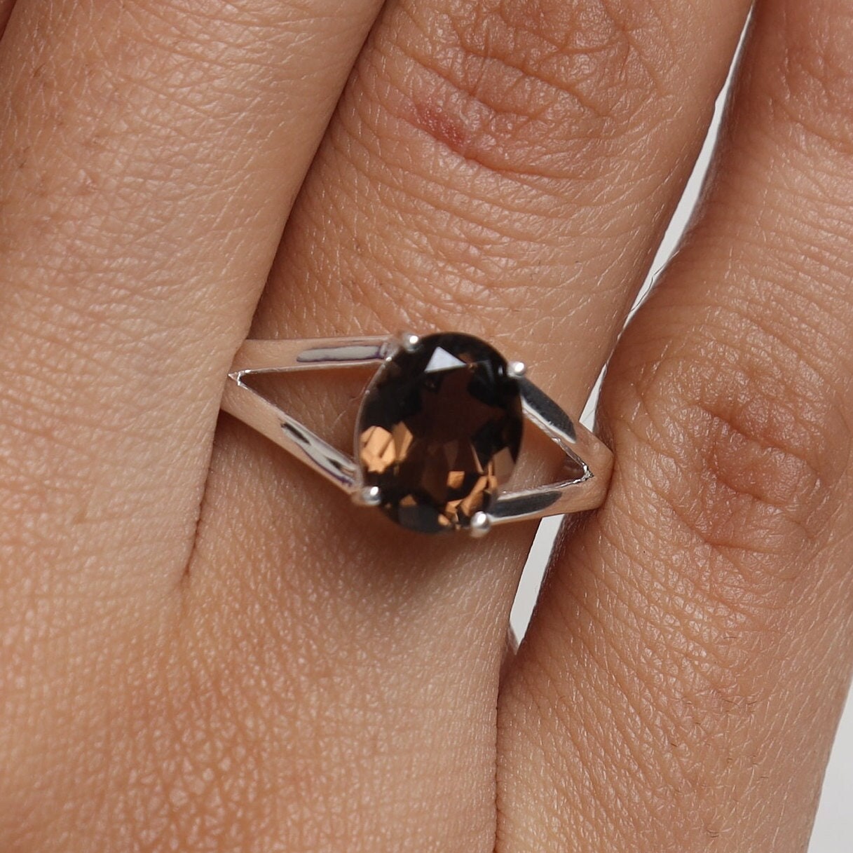 Smoky Topaz Sterling Silver Ring