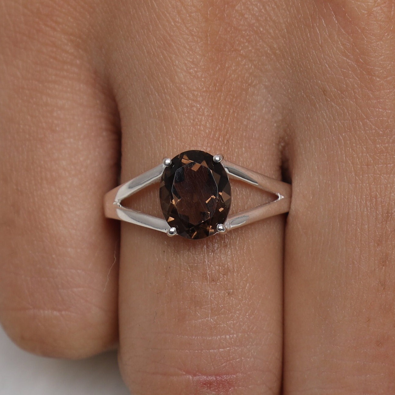 Smoky Topaz Sterling Silver Ring