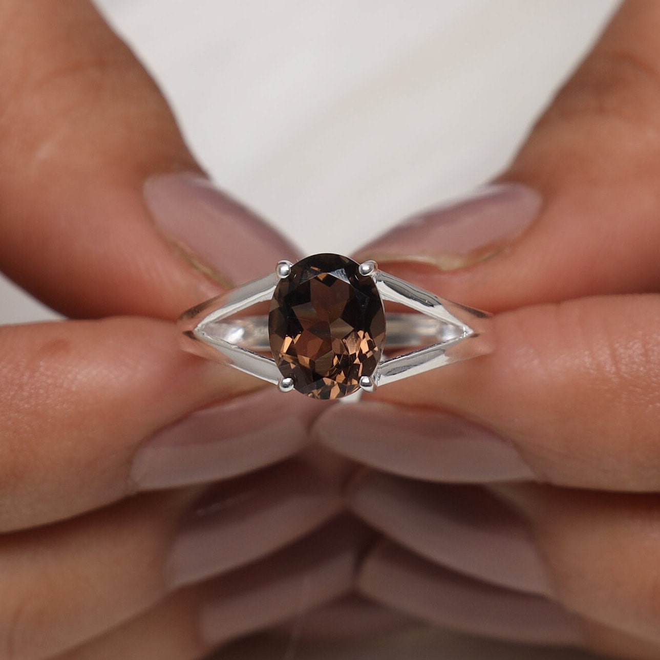 Smoky Topaz Sterling Silver Ring