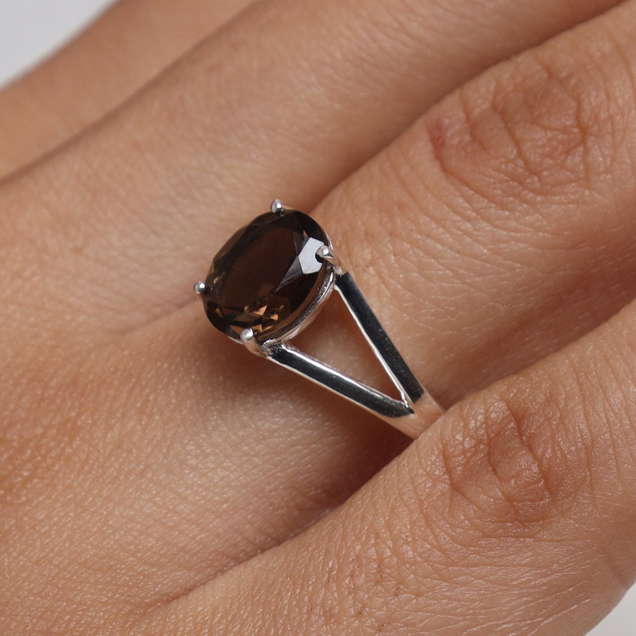 Smoky Topaz Sterling Silver Ring