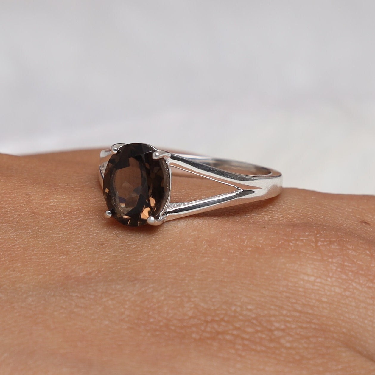 Smoky Topaz Sterling Silver Ring