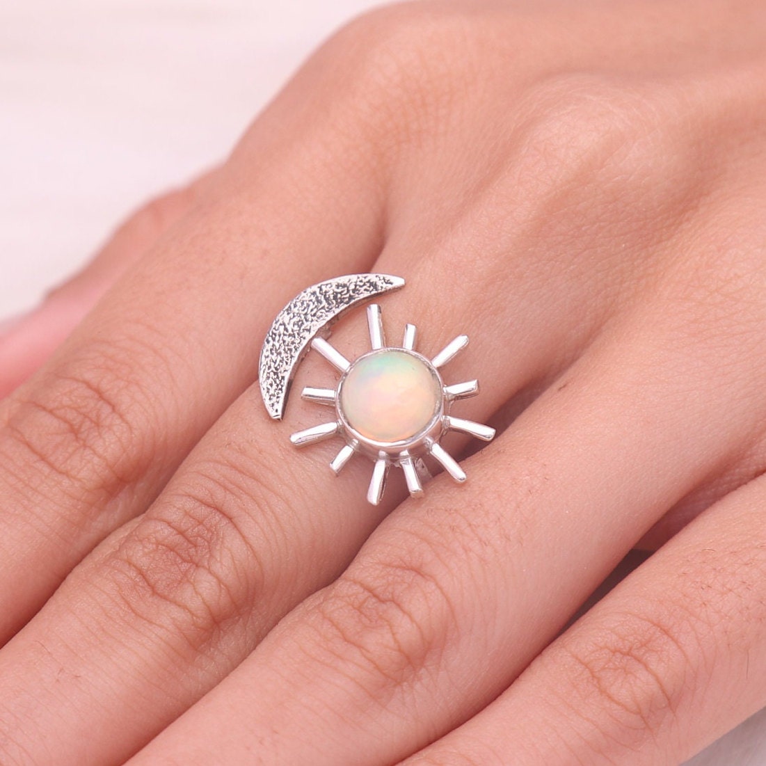 Ethiopian Opal Sterling Silver Ring