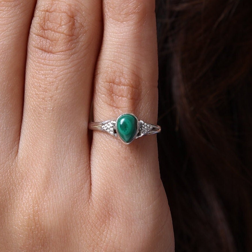 Malachite Sterling Silver Ring