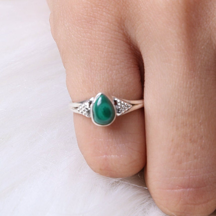 Malachite Sterling Silver Ring