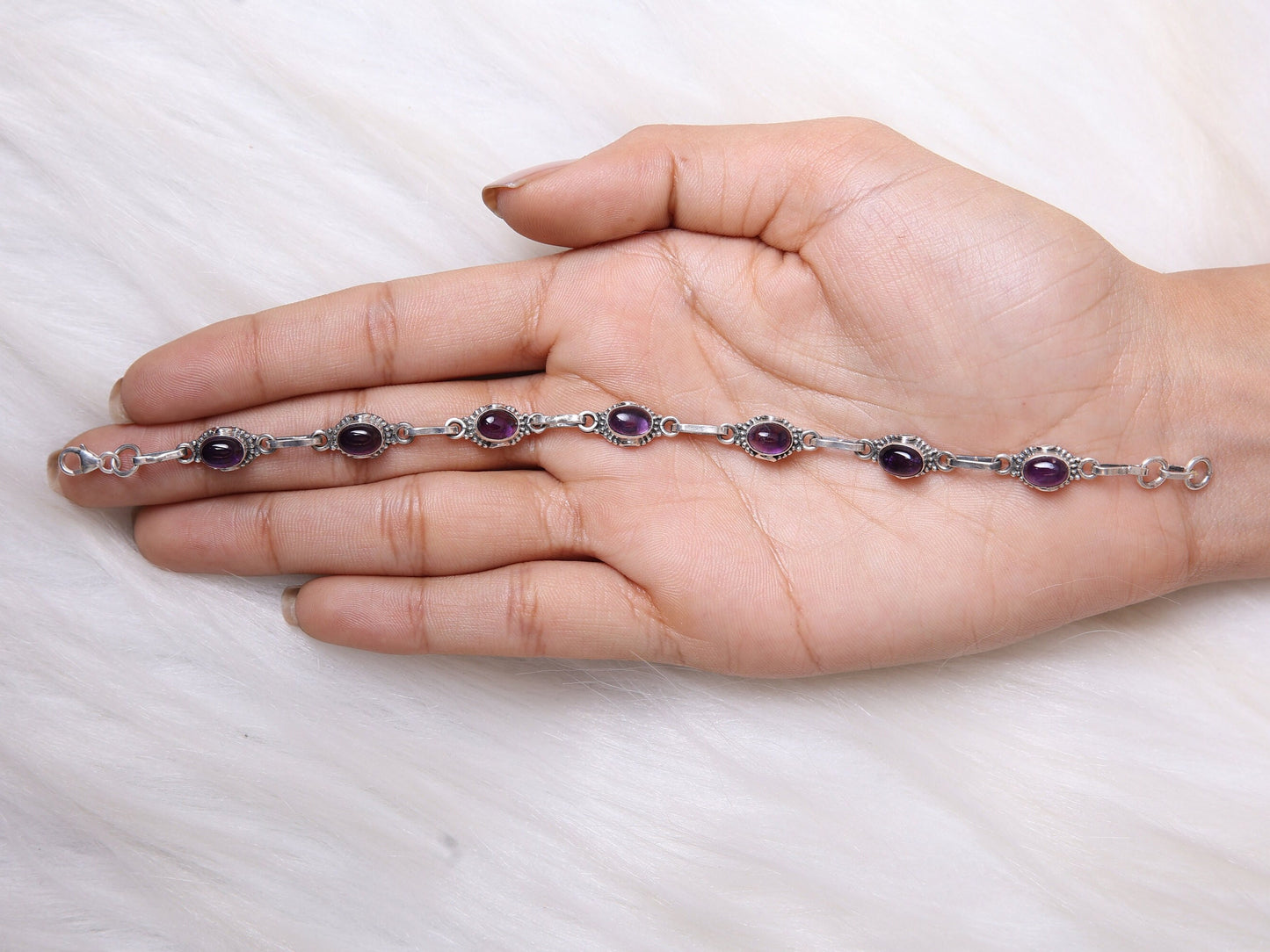 Amethyst Sterling Silver Bracelet